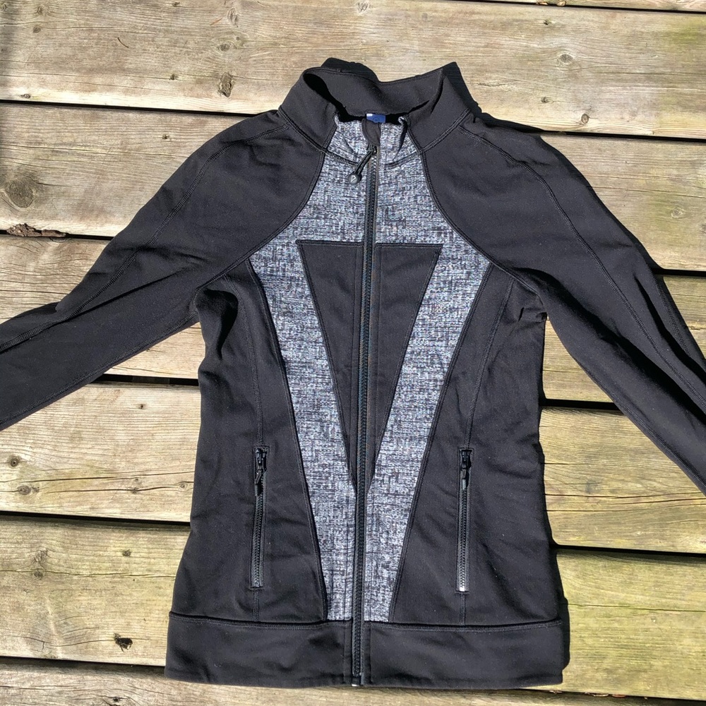 Ivivva black and grey kids zip up jacket - Picture 1 of 3